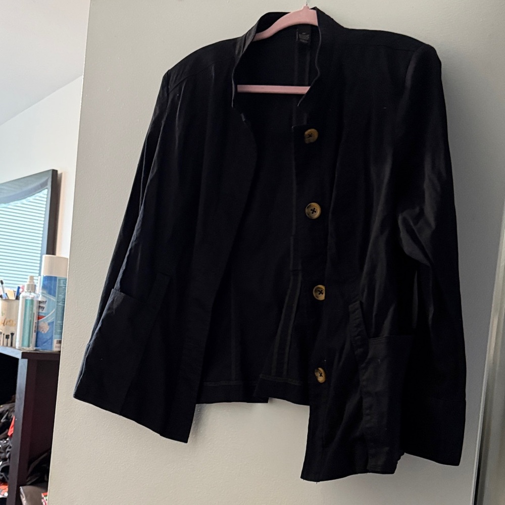 Lane Bryant Black Blazer with Button Detail